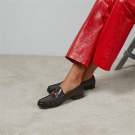 gucci loafers dames zwart|gucci lace up loafers.